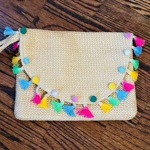 Colorful straw wristlet